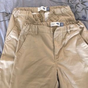 2 pairs of Old Navy khaki straight leg pants, size 12